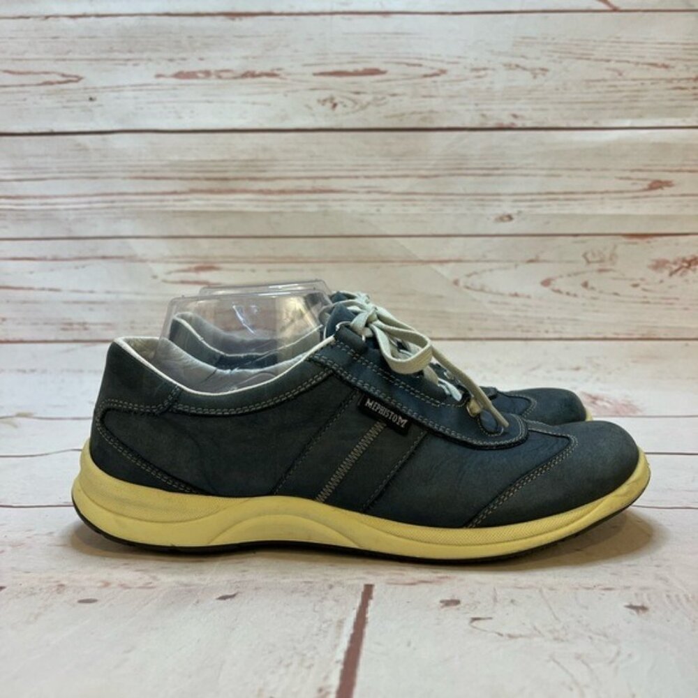 Mephisto RunOff Air Jet Walking Shoe Blue Nubuck Suede Size 8.5